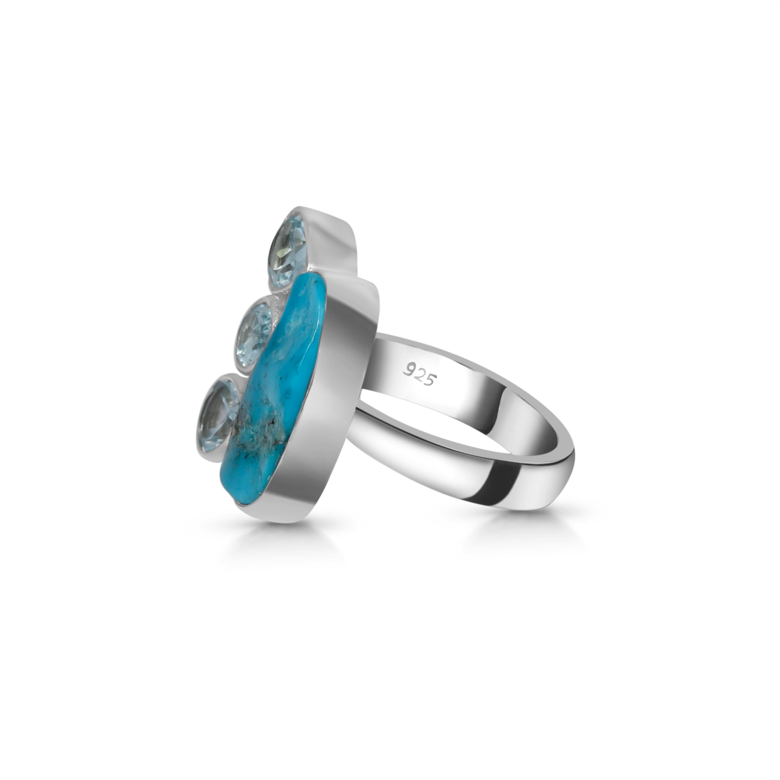 Turquoise (Rough) Adjustable Ring-(TRQ-R-8.)